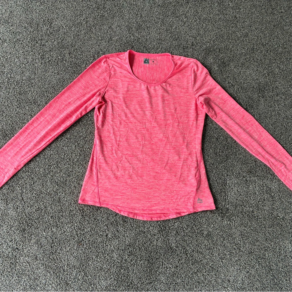 RBX Women’s Pink Marled Long Sleeve Active Shirt, Size Medium